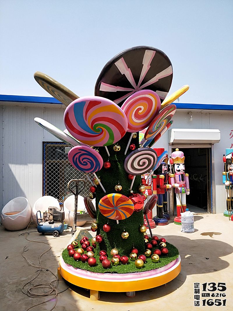 戶外游樂場玻璃鋼彩繪仿真棒棒糖雕塑 戶外游樂場玻璃鋼彩繪仿真棒棒糖雕塑