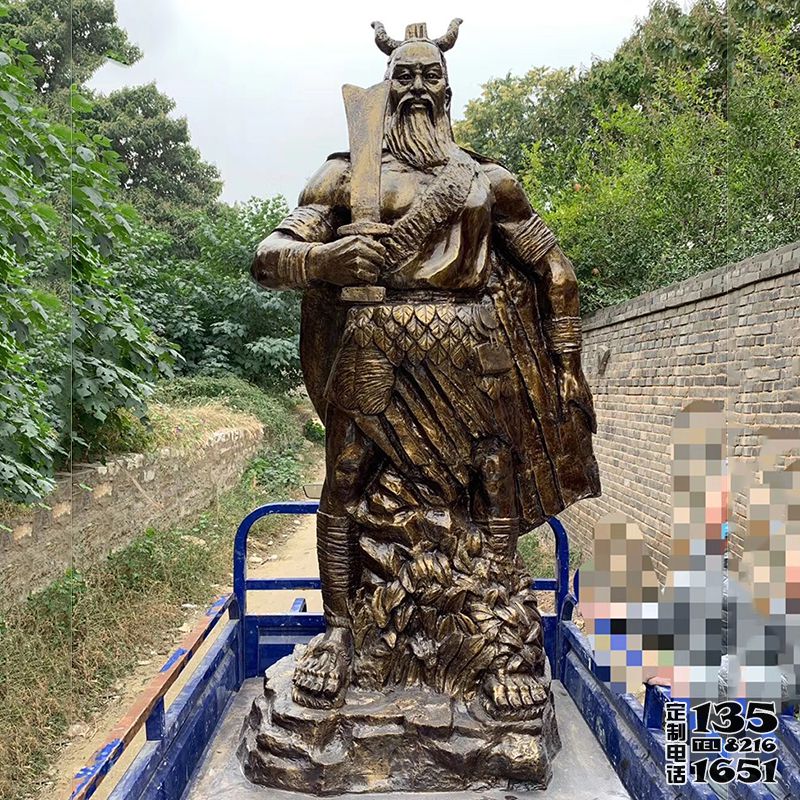 景區廣場擺放玻璃鋼仿銅炎帝神農氏雕塑 景區廣場擺放玻璃鋼仿銅炎帝神農氏雕塑