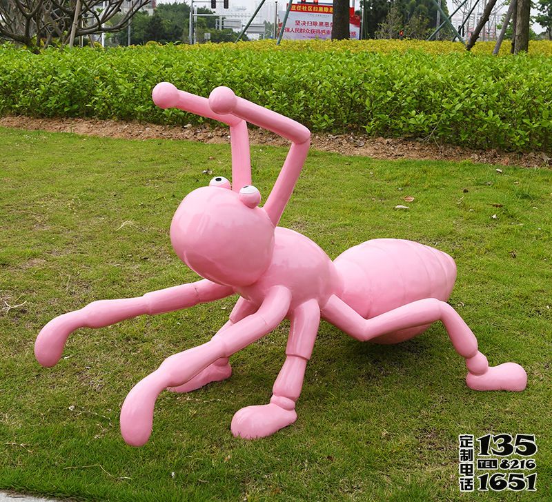 草坪玻璃鋼卡通螞蟻雕塑 草坪玻璃鋼卡通螞蟻雕塑