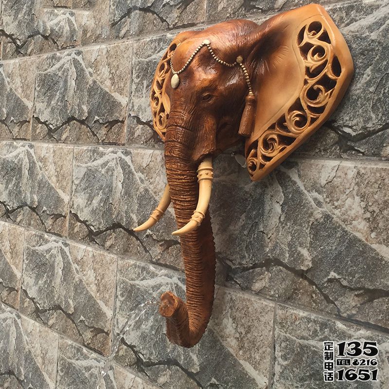 景區(qū)庭院創(chuàng)意玻璃鋼墻壁上的頭像景觀大象雕塑 景區(qū)庭院創(chuàng)意玻璃鋼墻壁上的頭像景觀大象雕塑