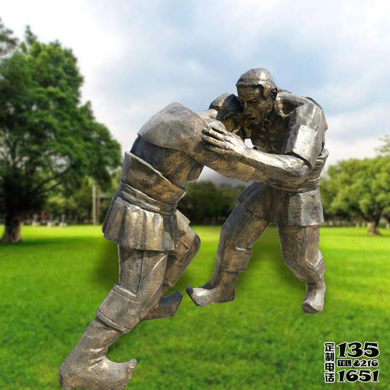 學(xué)院操場玻璃鋼仿銅摔跤人物雕塑 學(xué)院操場玻璃鋼仿銅摔跤人物雕塑