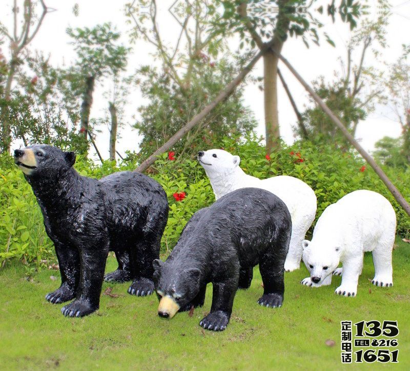 動(dòng)物園玻璃鋼仿真北極熊雕塑 動(dòng)物園玻璃鋼仿真北極熊雕塑