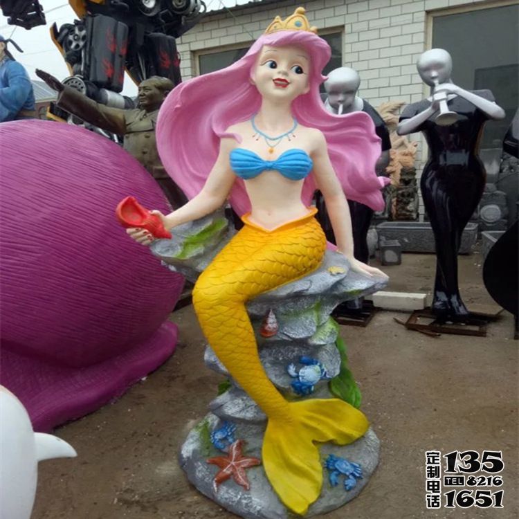 公園卡通美人魚玻璃鋼雕塑 公園卡通美人魚玻璃鋼雕塑