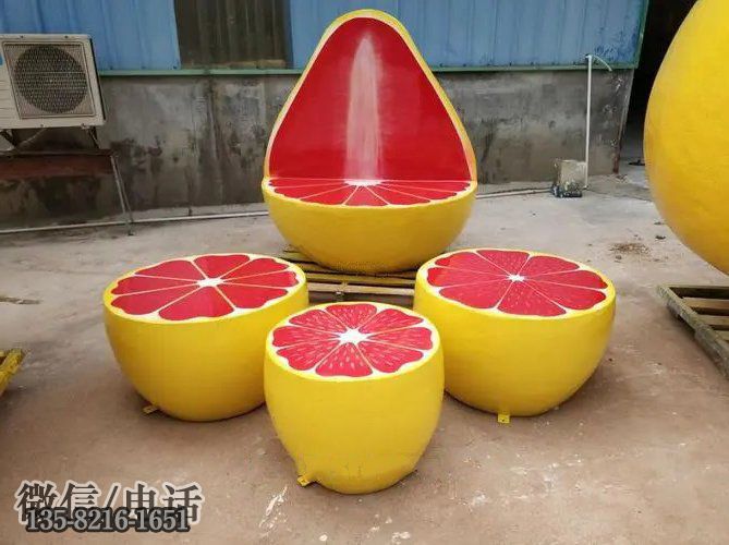 玻璃鋼仿真柚子造型椅凳 玻璃鋼仿真柚子造型椅凳